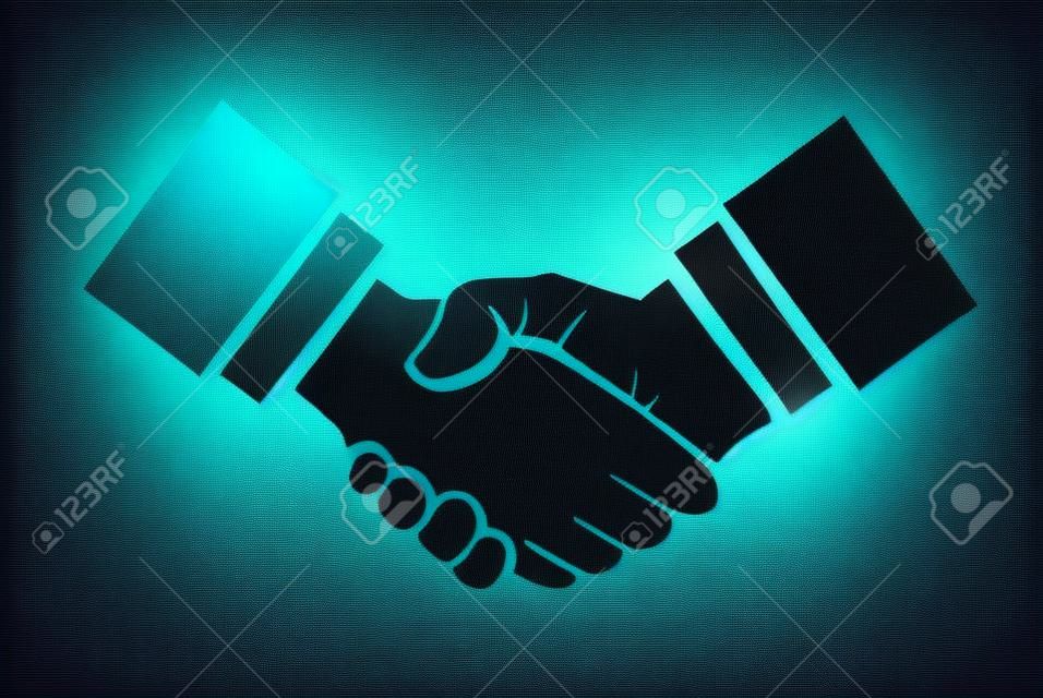 Handshake vector illustratie. Achtergrond voor bedrijven en financiën