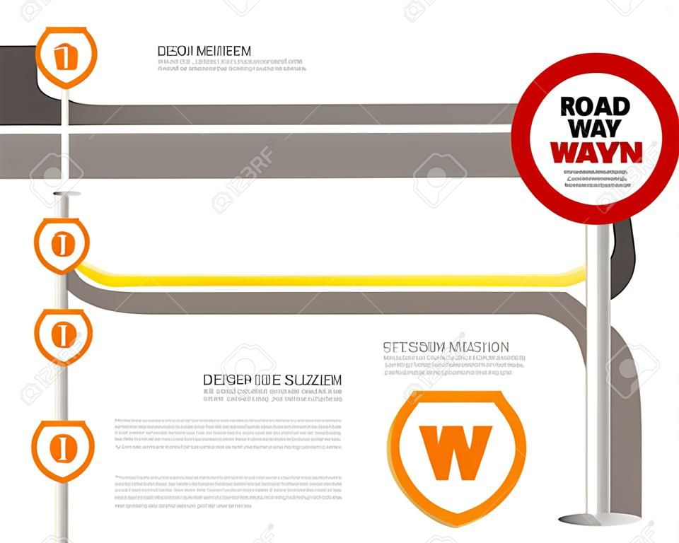 Straße Wege-Design Infografiken. Vektor-Illustration auf weiß