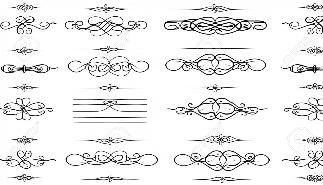 Calligraphic and page decoration design elements. Swirl, scroll and divider . Vintage design elements, page decoration.