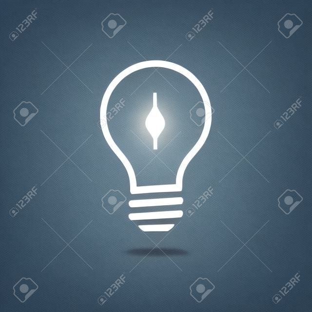 Izzó ikonra. villanykörte jele. Ötlet koncepció illusztráció