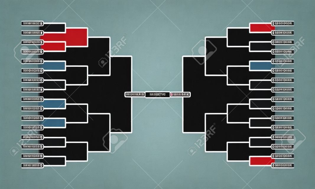 World championship tournament bracket. Empty tourney infographics template
