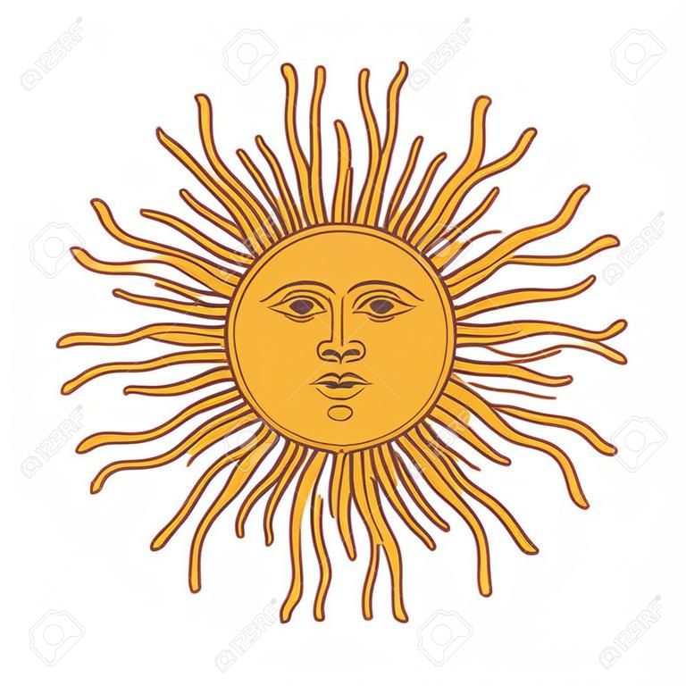 Argentinien Sun Mai. Sun von Vektor-Illustration Mai.