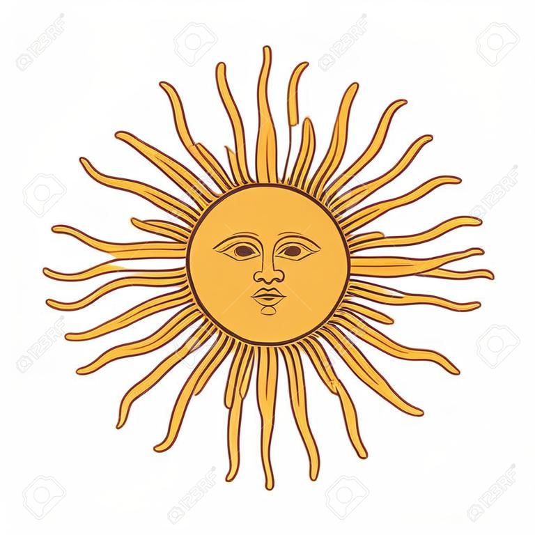 Argentinien Sun Mai. Sun von Vektor-Illustration Mai.