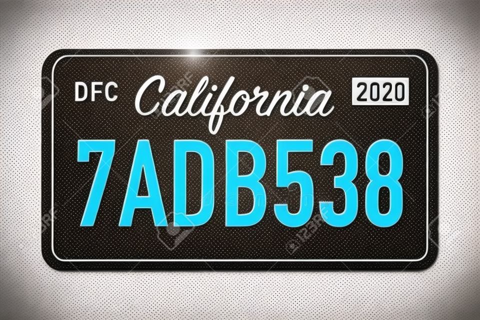 Het autonummer van Californië in de Verenigde Staten van Amerika markering van autokentekenplaten realistische autokentekenplaat vectorillustratie