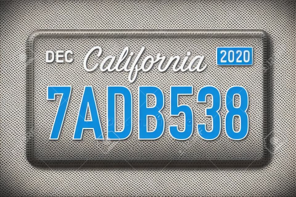 Het autonummer van Californië in de Verenigde Staten van Amerika markering van autokentekenplaten realistische autokentekenplaat vectorillustratie