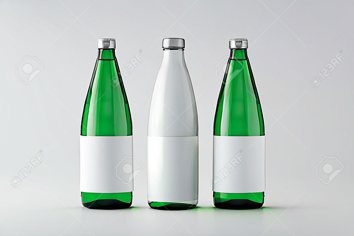 Water Bottle Mock-Up - Three Bottles. Blank Label