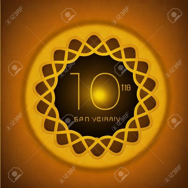 golden tenth anniversary shining emblem