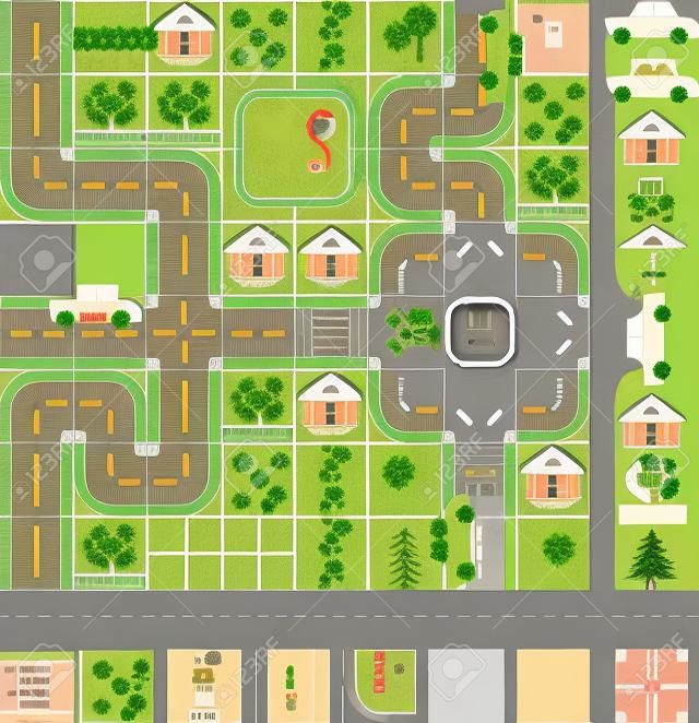 Map / Layout of the streets of a small town. It is easy to edit and change the location map
