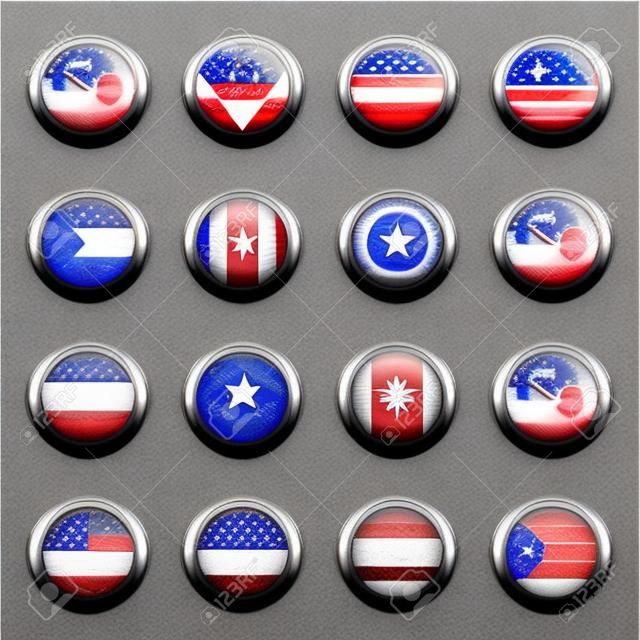 Botones brillante - Banderas de América