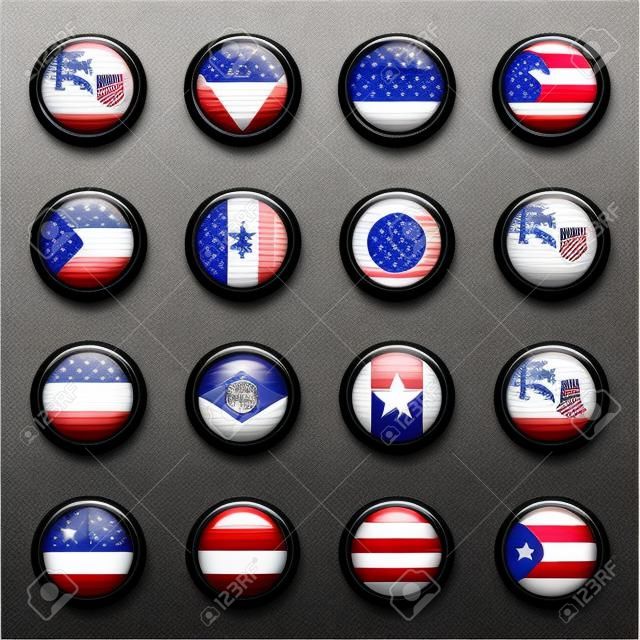 Botones brillante - Banderas de América