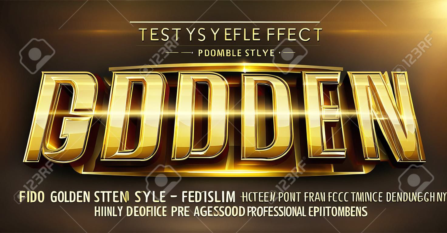 Golden Podium Text Style Effect. Bewerkbare Graphic Text Sjabloon.
