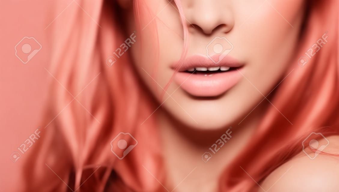 Portrait of young woman with fashion makeup .