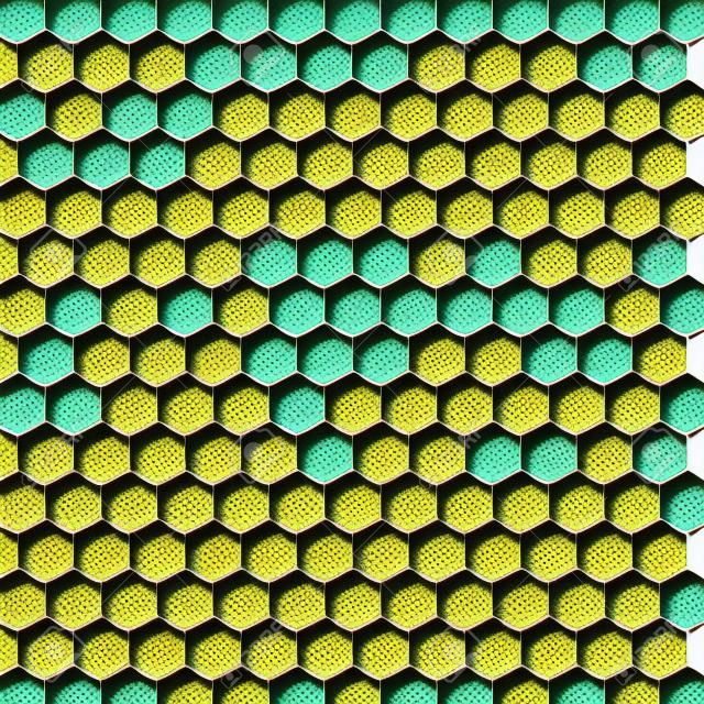 Honeycomb background from a bee hive. Vector illustration of geometric texture.