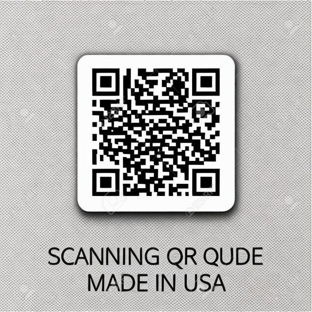 QR muestra listo para escanear. hecho en EE.UU.