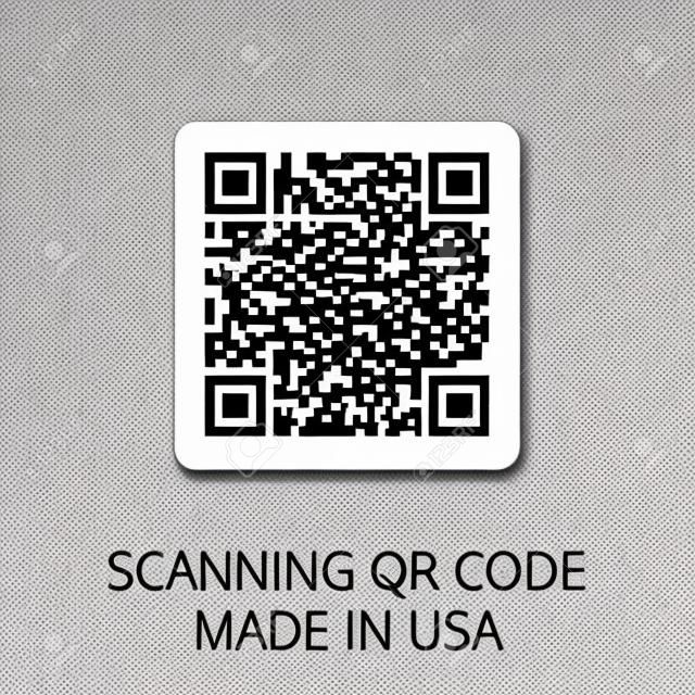 QR muestra listo para escanear. hecho en EE.UU.