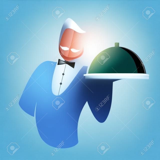 Waiter isolated on a white background