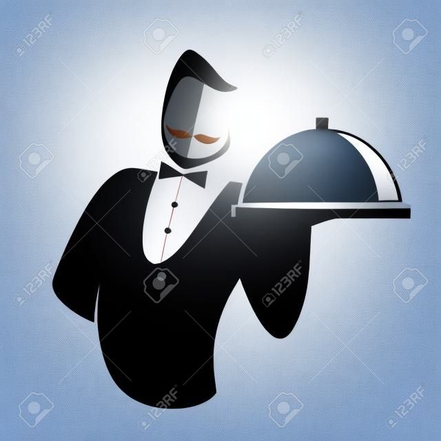 Waiter isolated on a white background