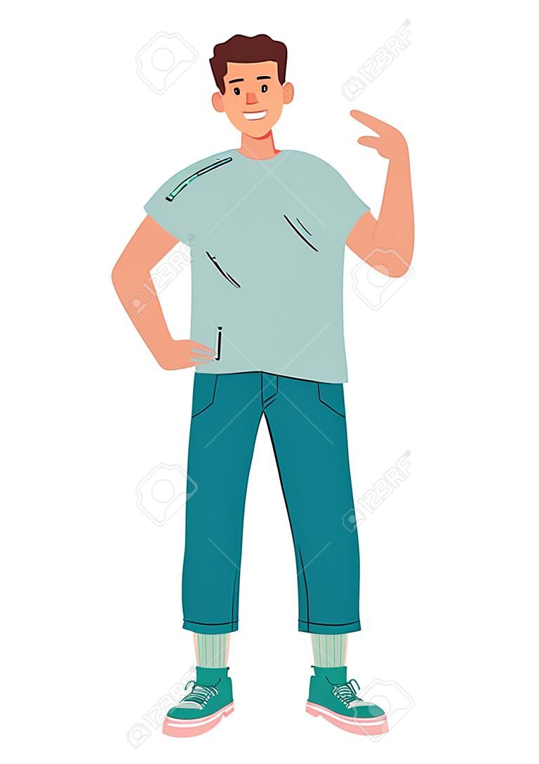 The man is young in full growth. vector illustration flat