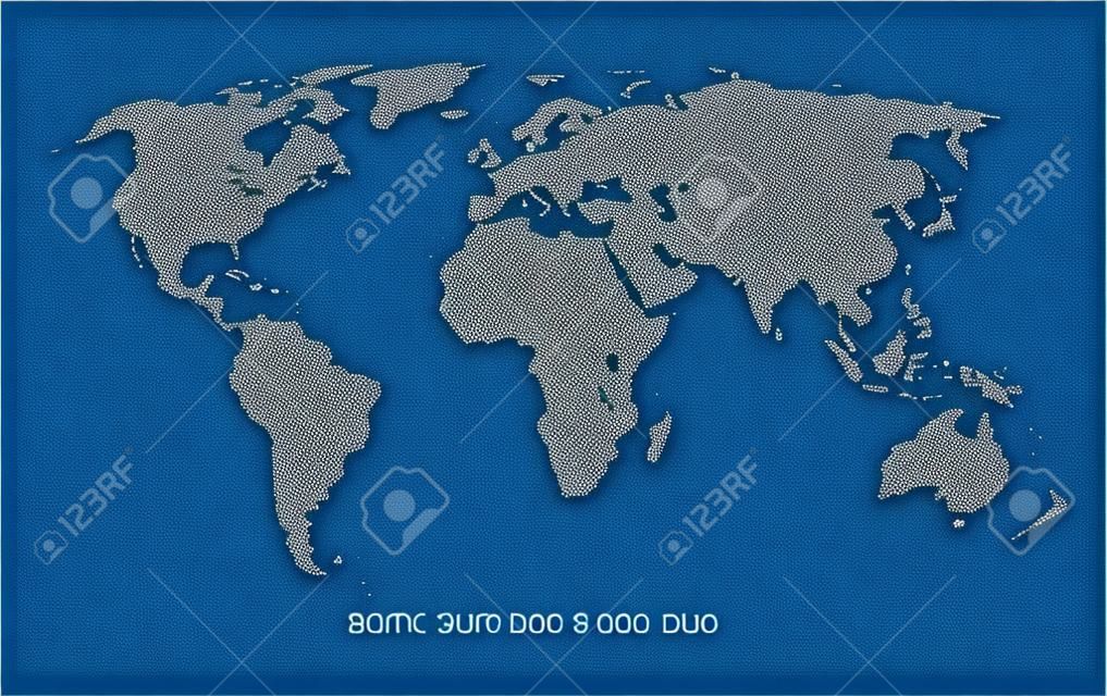 mundo azul patrón de mapa de puntos