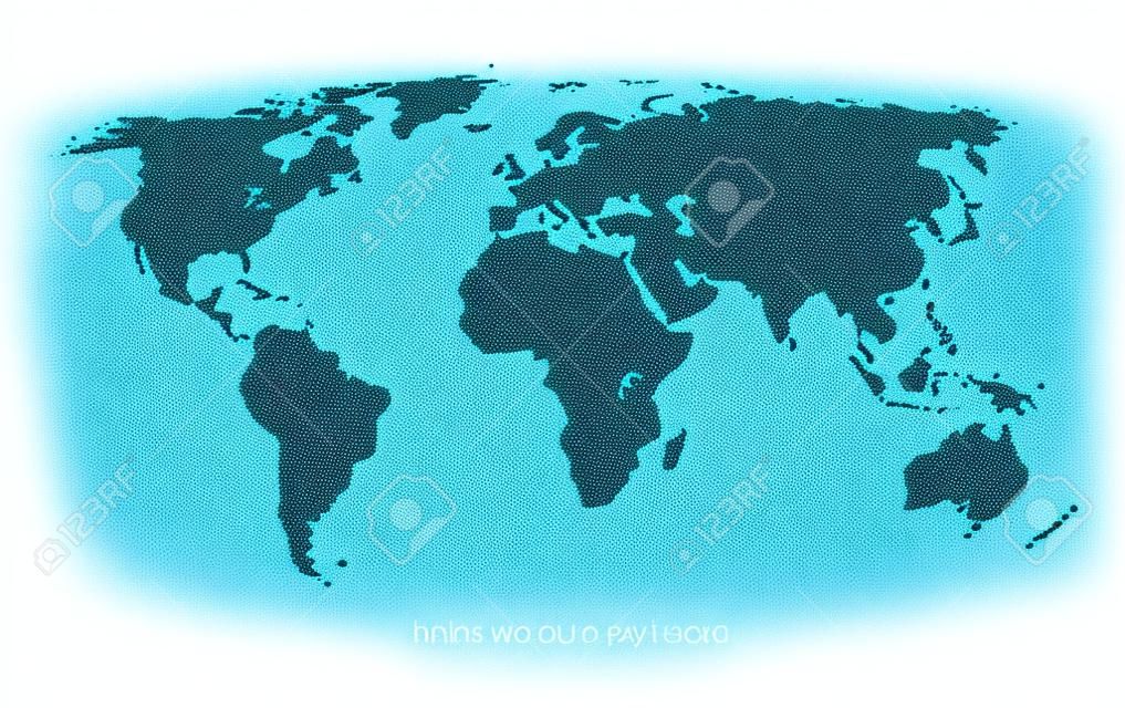 mundo azul patrón de mapa de puntos