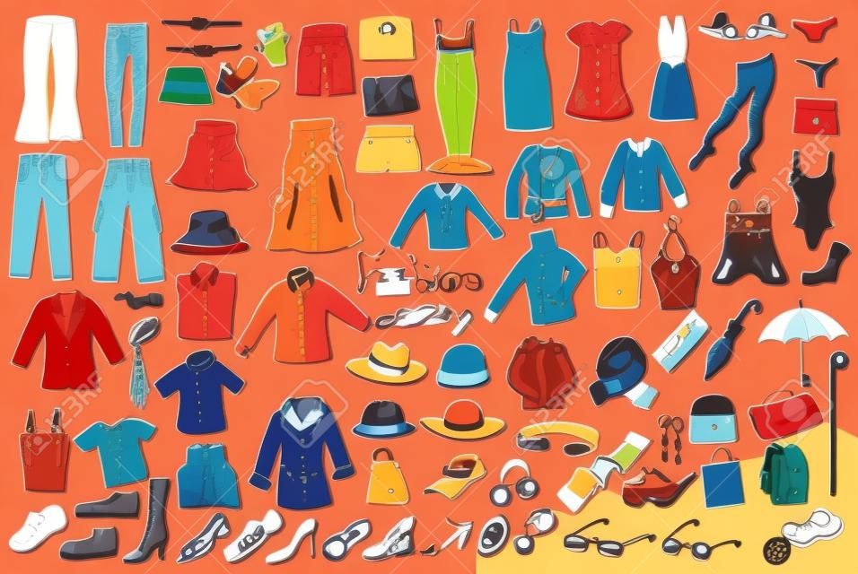 Mode und Kleidung Farbe Symbole Vektor-Sammlung