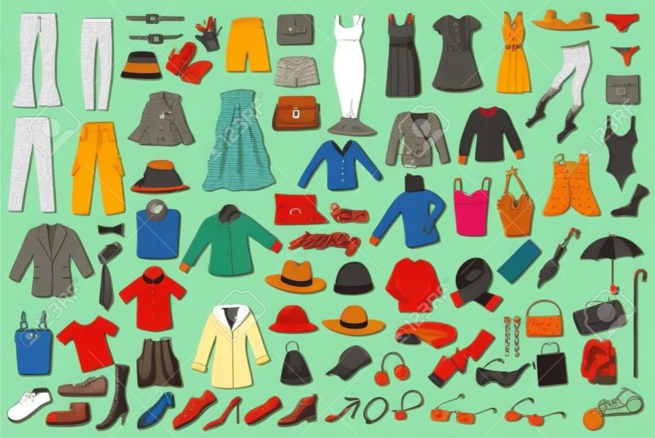 Одежда и мода цветные иконки вектор коллекции