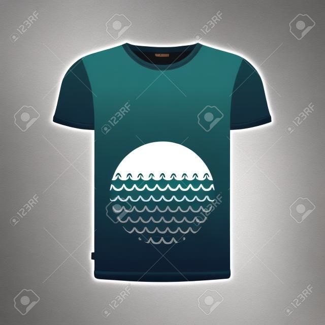 Vector casual t-shirt whith print. Easy editable and recolor.