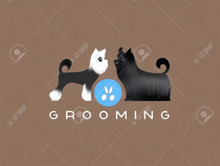 Version of the or advertisement for a hairdresser\'s salon for pets. Vector, easy recolor.