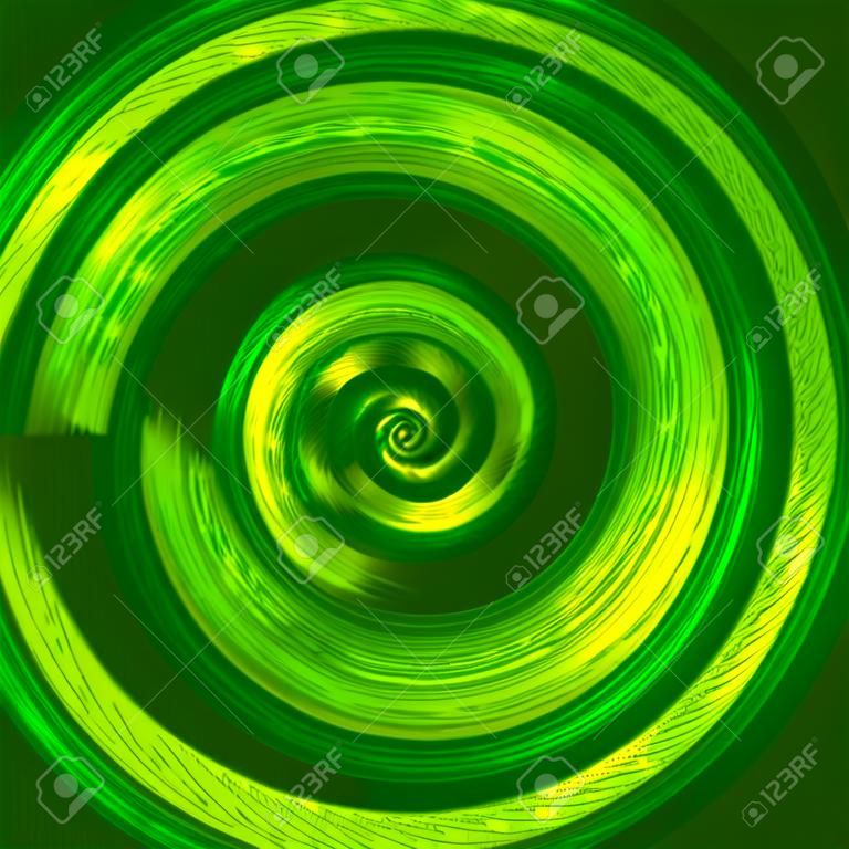 Creative abstract green spiral artwork. Beautiful background illustration. Monochrome fractal image. Web elements design. For internet  web. Round shapes. Digital futuristic art. Computer screensaver. Modern decoration. Stylized spiral structure. Effect.