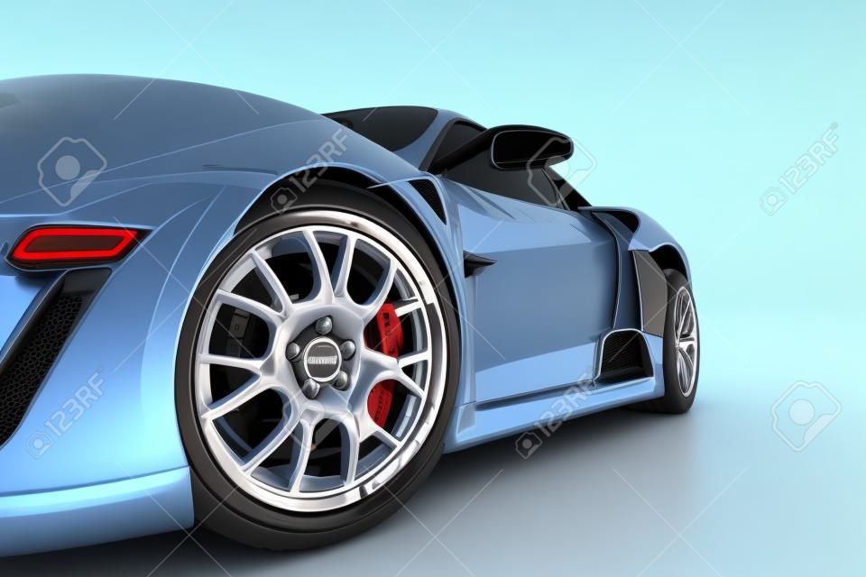 Lo sport modello di auto su uno sfondo bianco. 3d immagine renderizzata