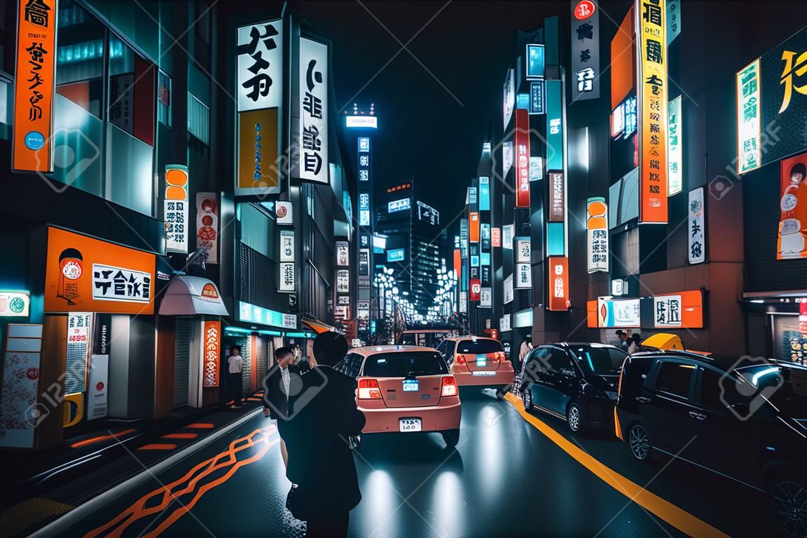 밤의 시부야 지구 시부야는 일본 도쿄의 주요 쇼핑 거리입니다