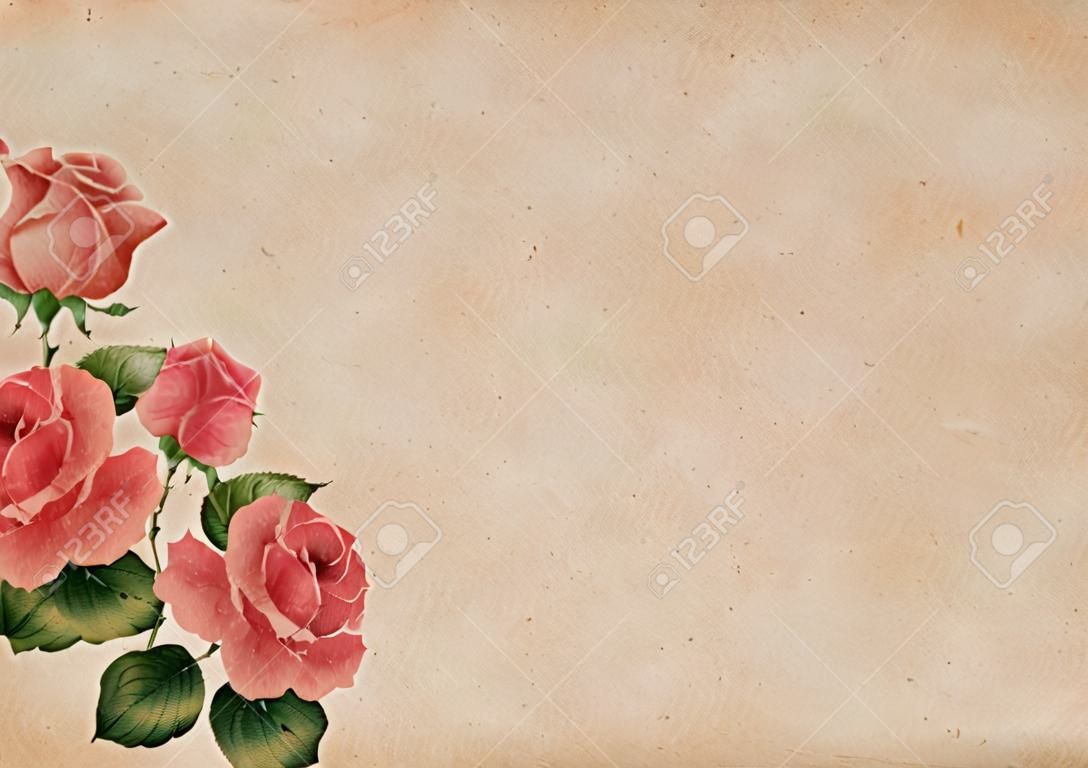 Hermoso fondo retro vintage con rosas