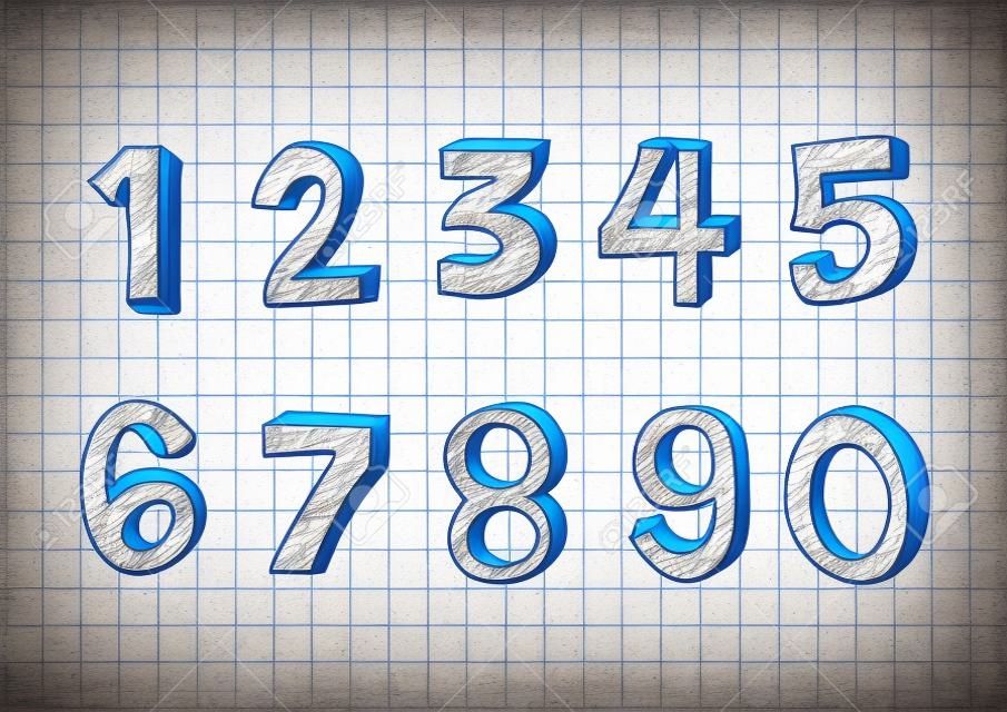 sketch numbers and mathematics symbols