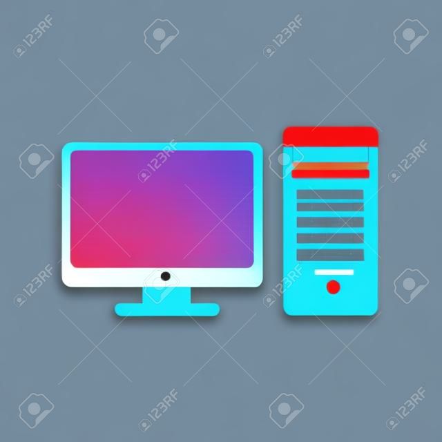 Conception d'ordinateur de bureau icône illustration