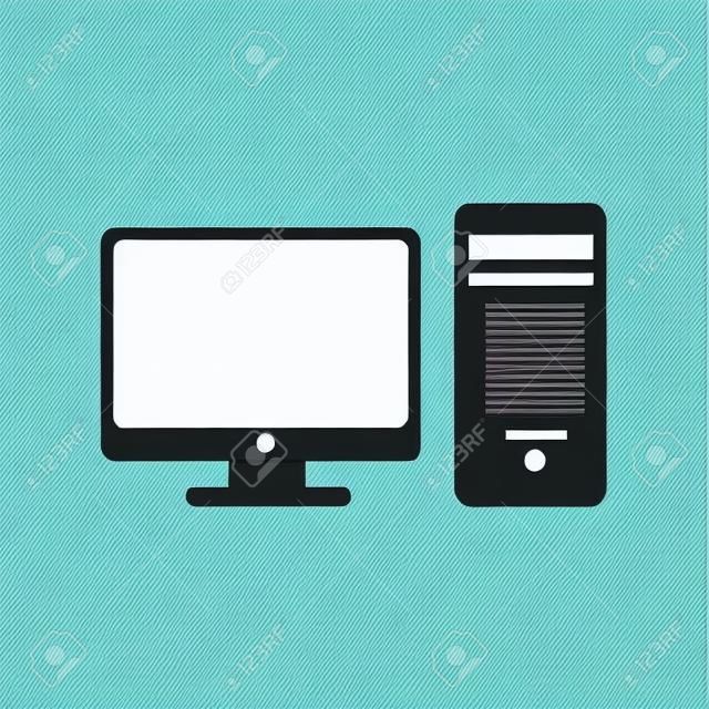 Komputer stacjonarny Ikona projektowania ilustracji