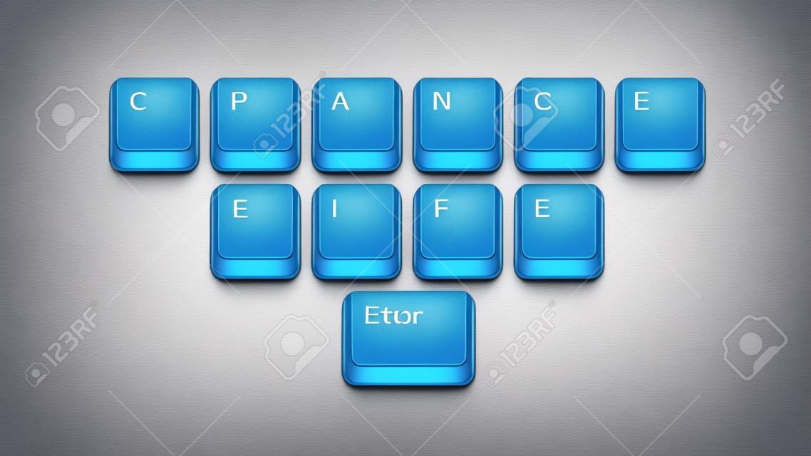 Phrase Change Life on keyboard and enter key. Vector concept illustration.