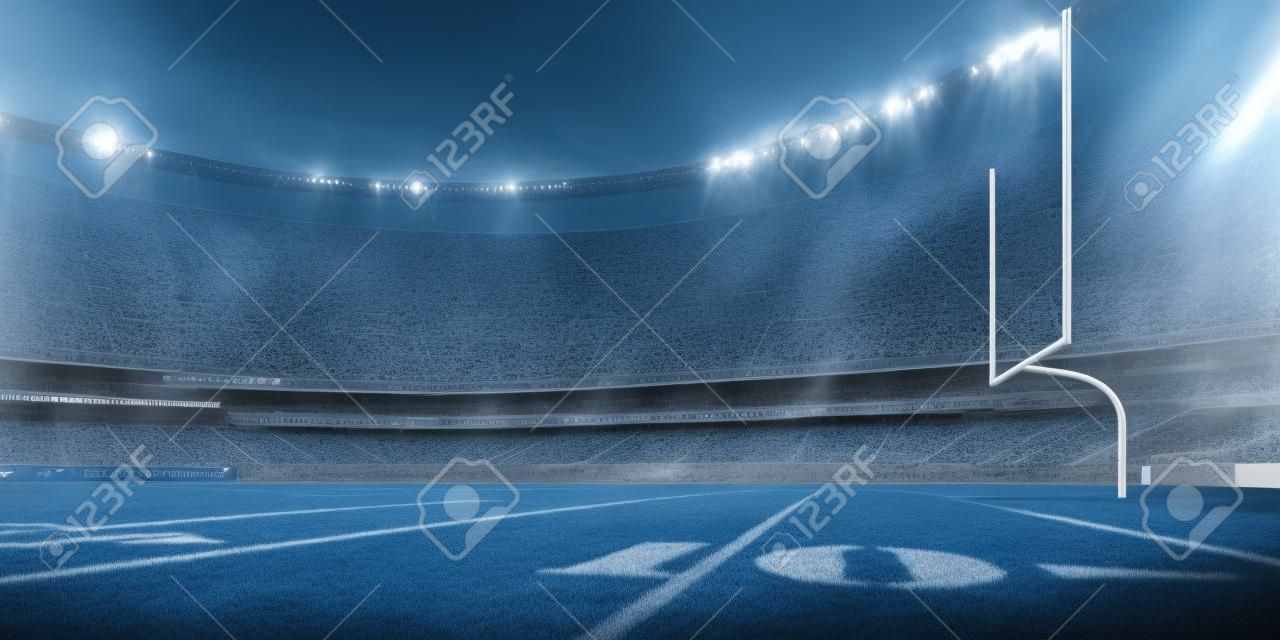 足球競技場體育場日呈現藍色色調