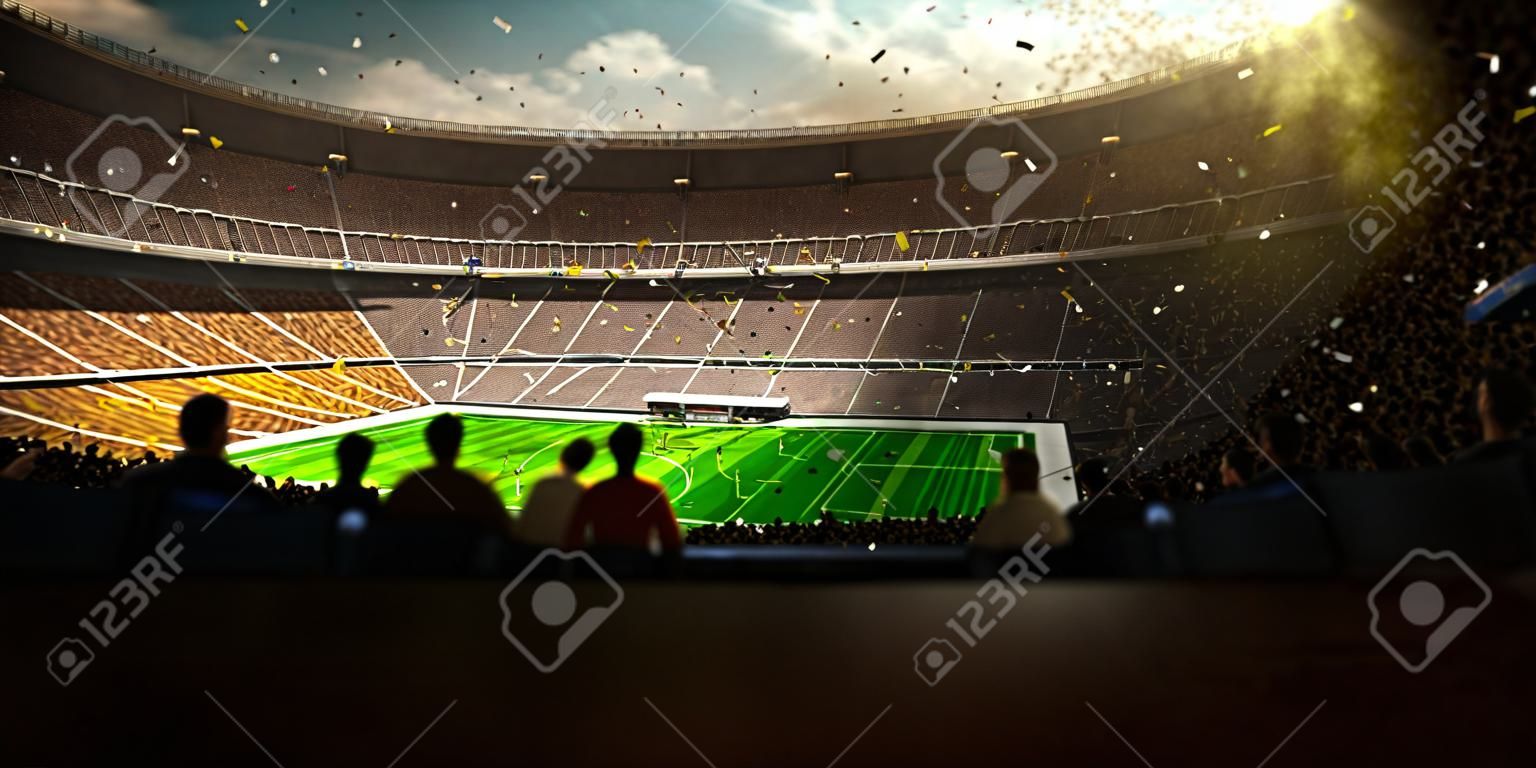 Football Arena Day Stadium victoire du Championnat. Confettis et de clinquant