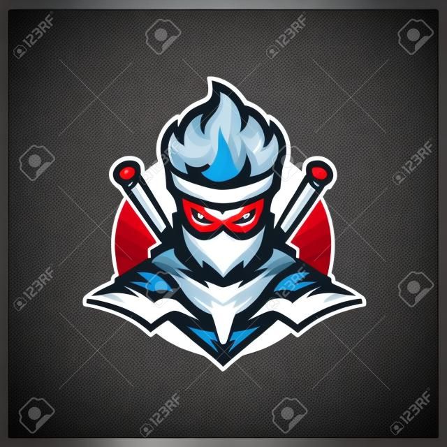 Ninja mascot esport logo vector template, Creative Ninja logo design concepts