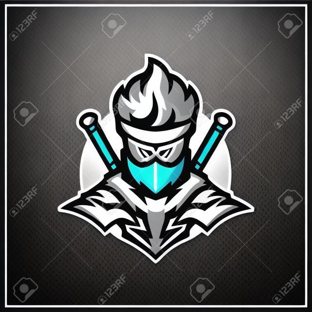 Ninja mascot esport logo vector template, Creative Ninja logo design concepts