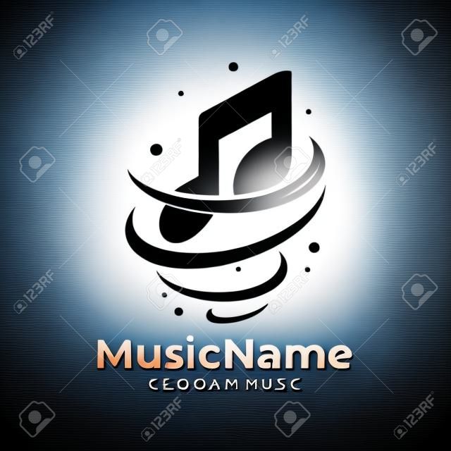 Vettore di logo di musica di tornado. modello di progettazione di logo di musica tornado