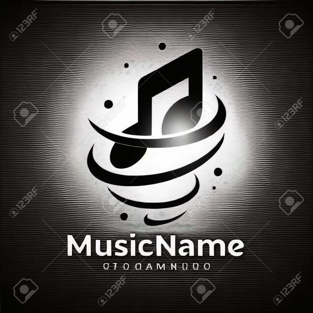 Vettore di logo di musica di tornado. modello di progettazione di logo di musica tornado