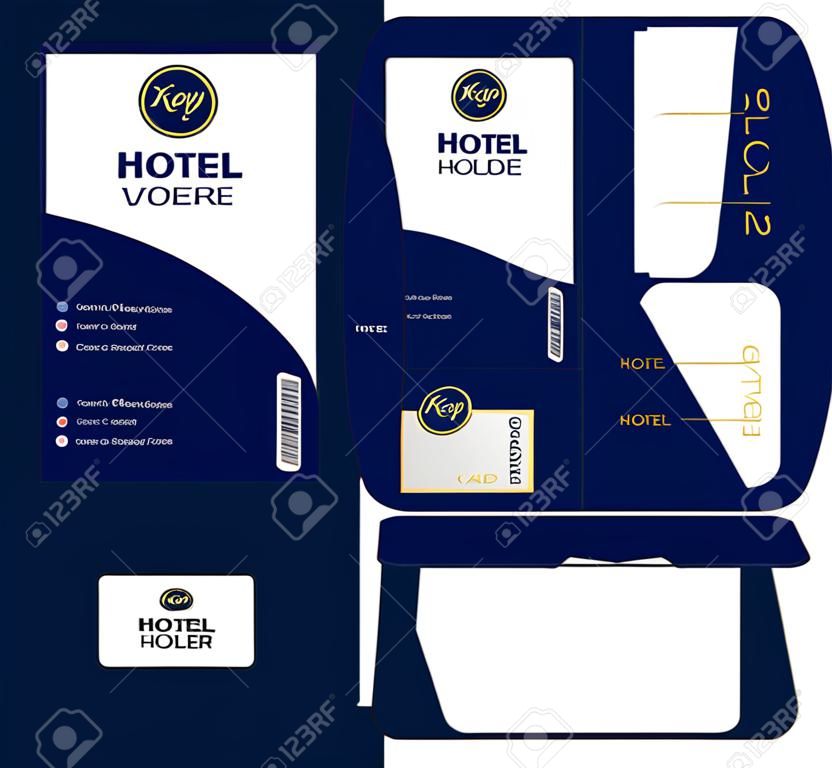 酒店钥匙卡夹文件夹包装模板设计。
