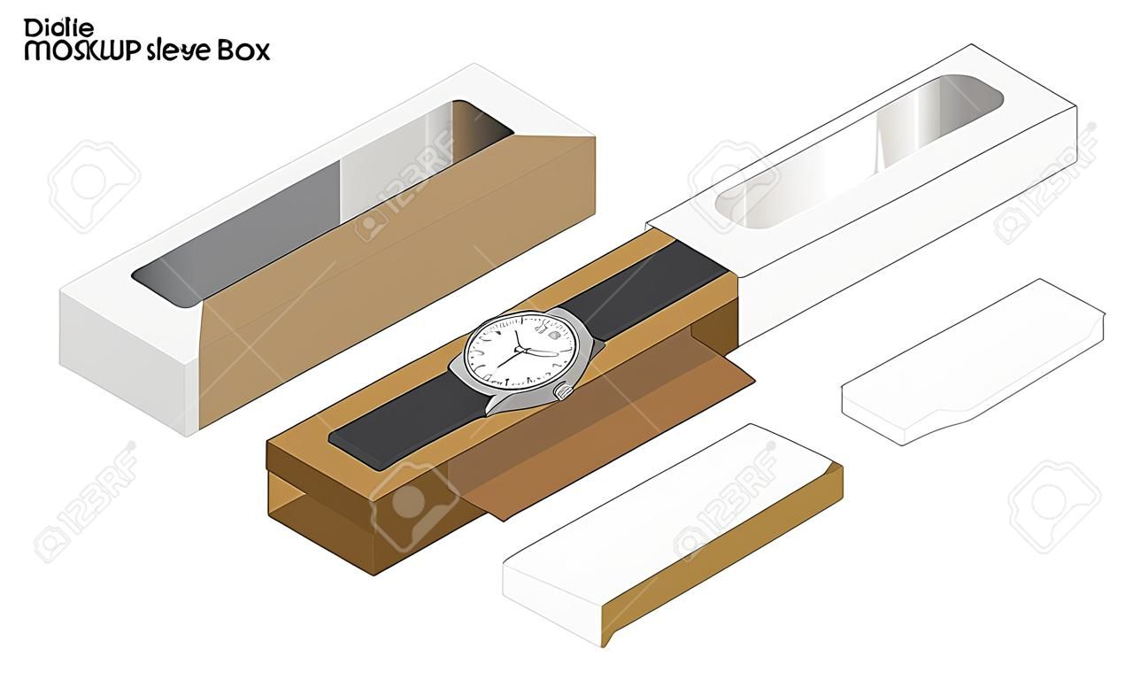 럭셔리 시계 소매 상자 모형 다이 라인 템플릿