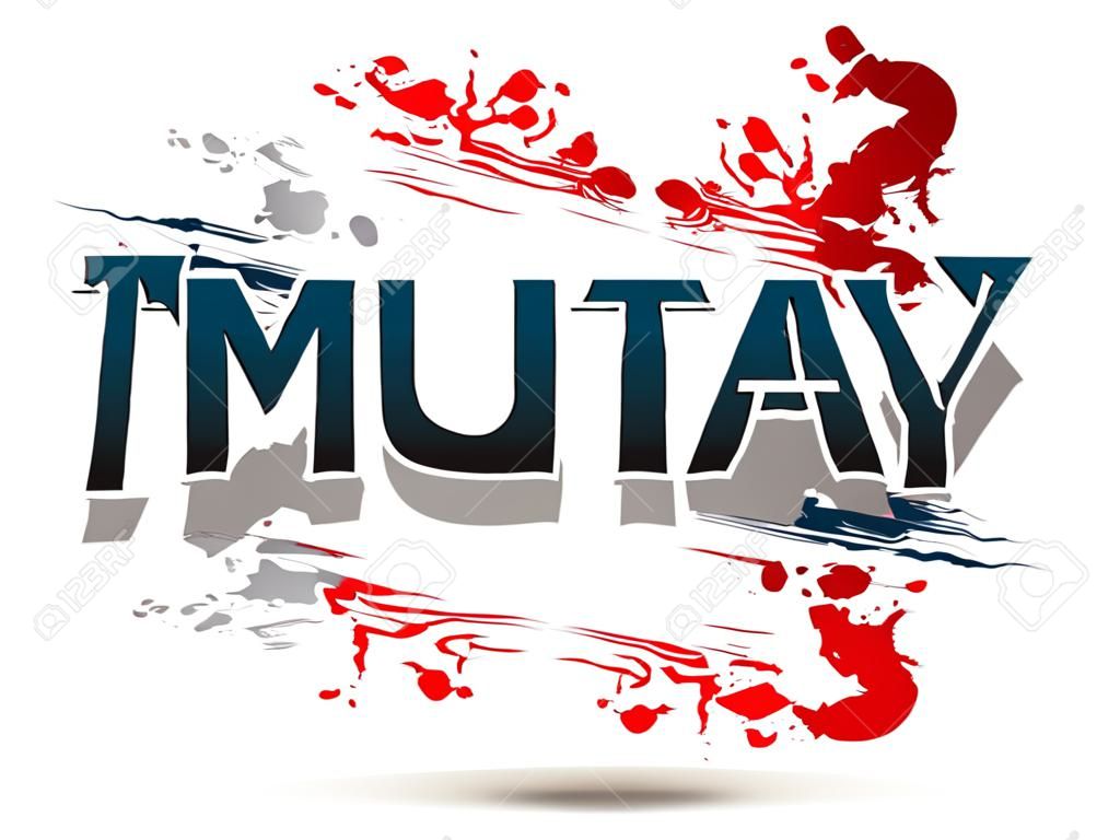 Muay Thai, Lettertype, tekst grafische vector
