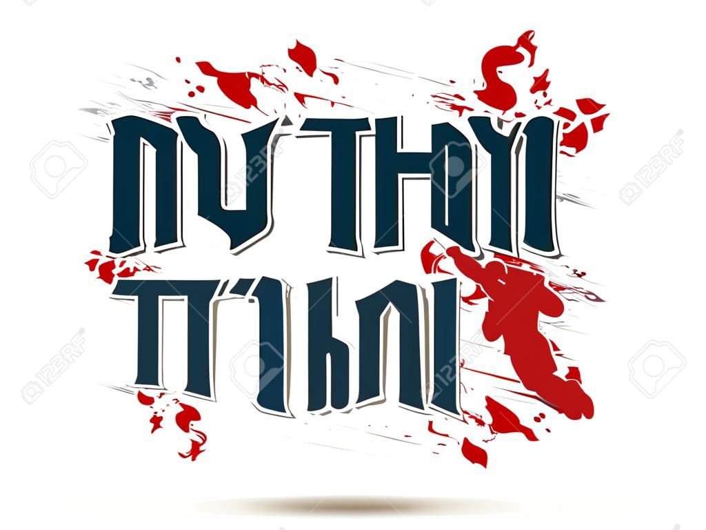 Muay Thai, Schriftart, Textgrafik Vektor-