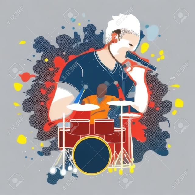 Musician playing music together, Music band, Artist graphic vector