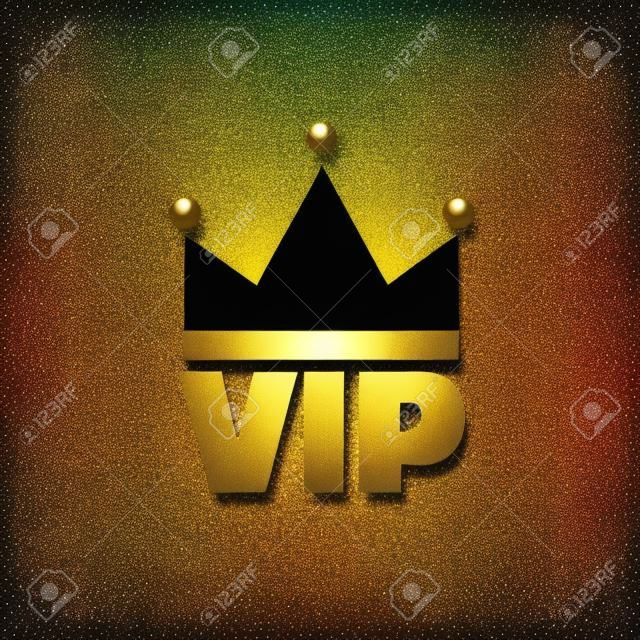 Altın rengiyle VIP kulüp logosu. Vektör illüstrasyonu