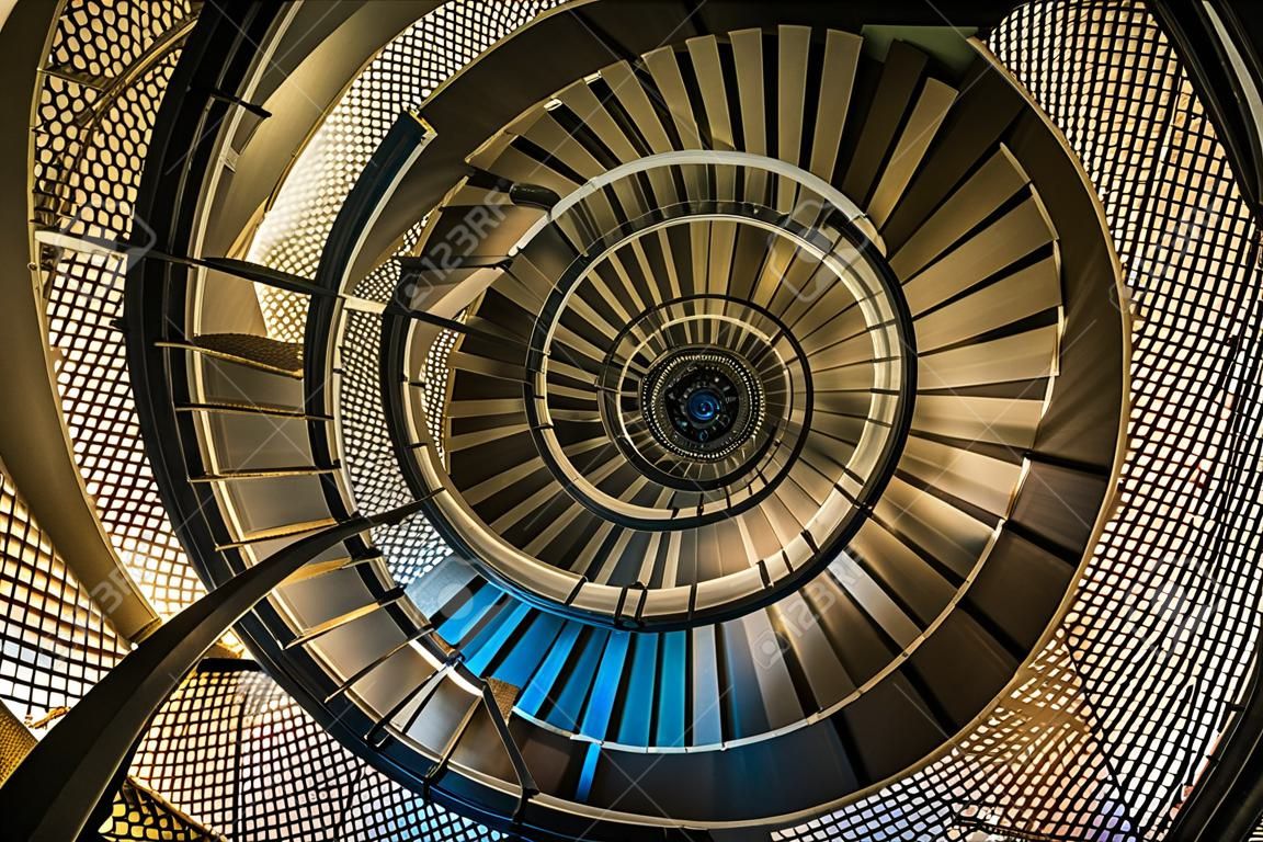 Spiral staircase in tower - interior architecture of building