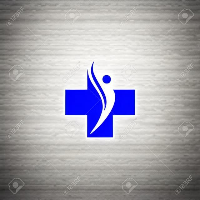 Um logotipo para a clínica, empresa farmacêutica. Logotipo do médico de família, primeiros socorros. Saúde e armário médico